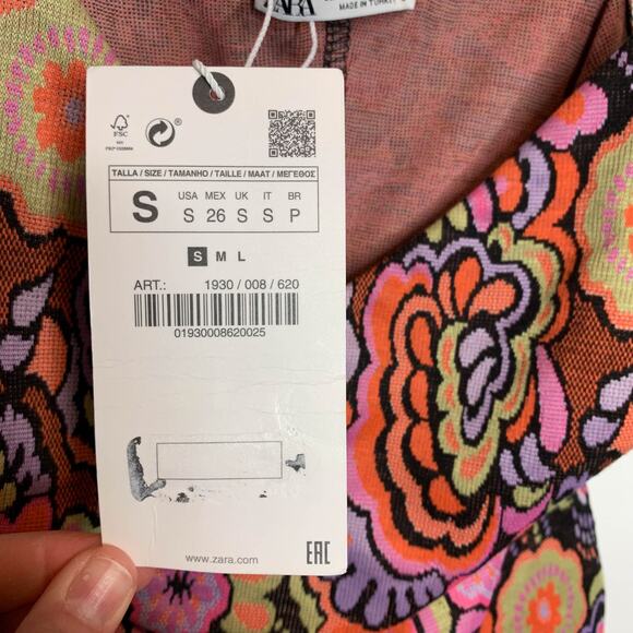 NWT ZARA 70s boho paisley romper Barbiecore floral v-neck y2k beach bunny 2662 - Picture 8 of 13